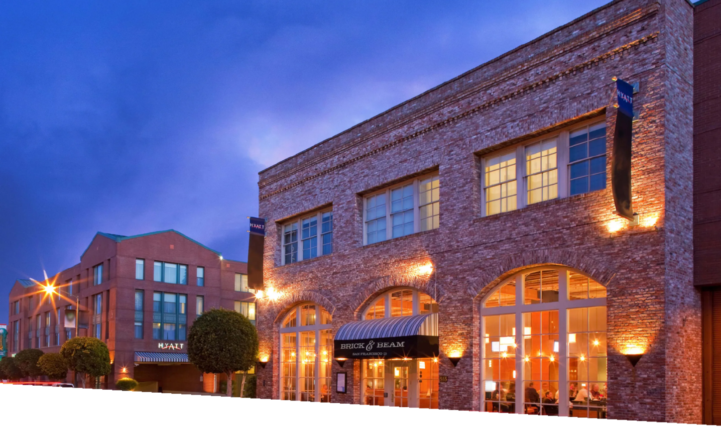 Hyatt Centric Fisherman's Wharf San Francisco exterior at dusk